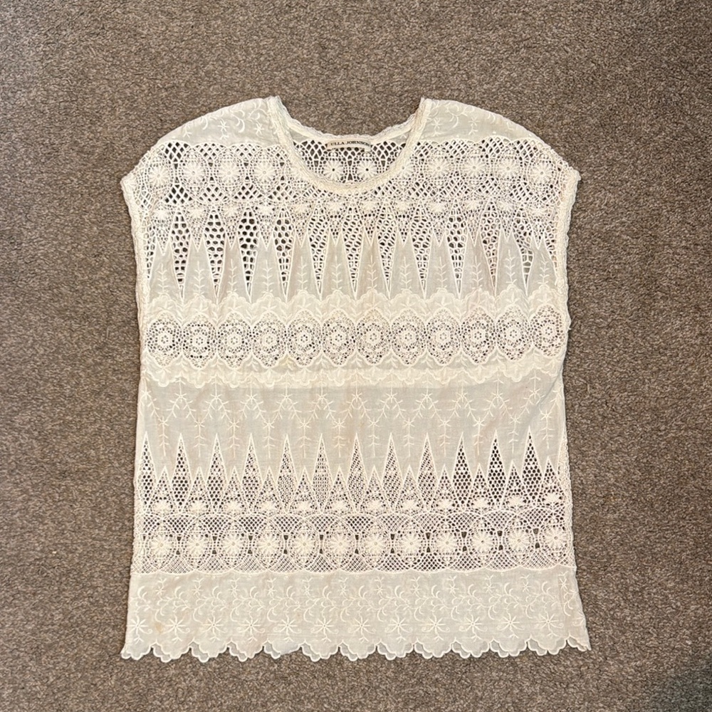 Ulla Johnson Cream Lace Blouse